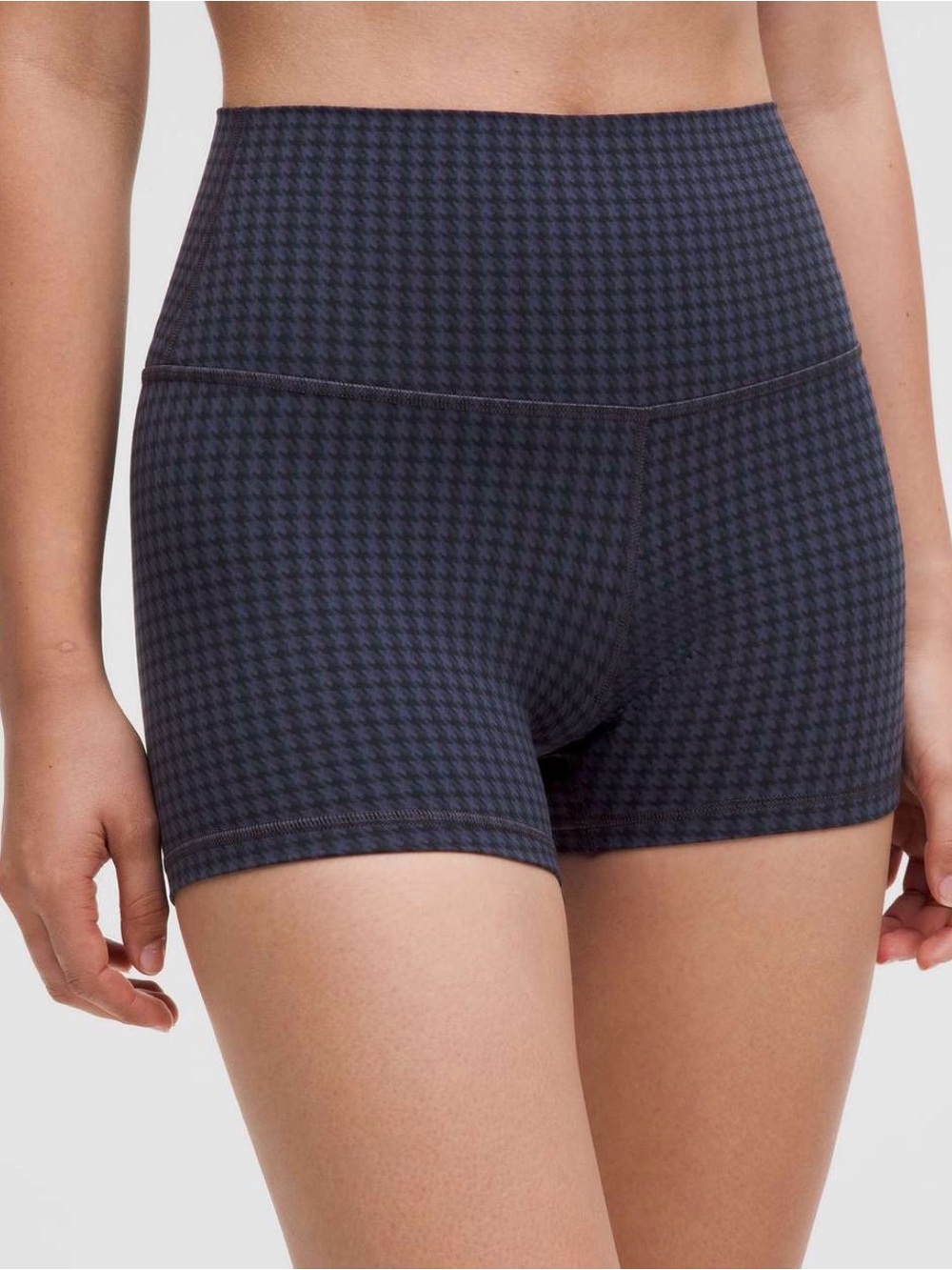 lululemon athletica High-Rise Houndstooth Bike Shorts in Dark Navy